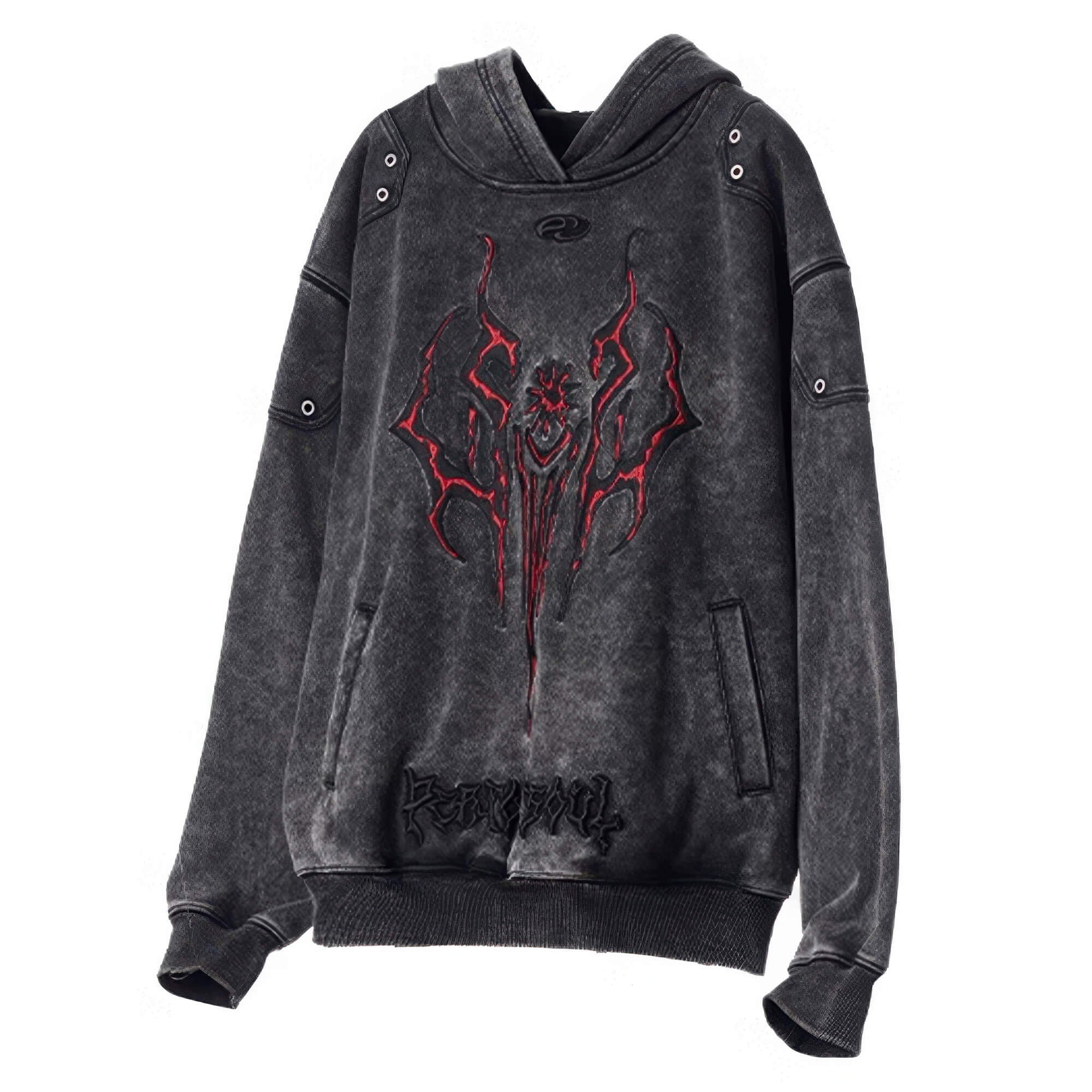 Totem Washed Gray Hoodie Unisex Dark Y2K Personsoul