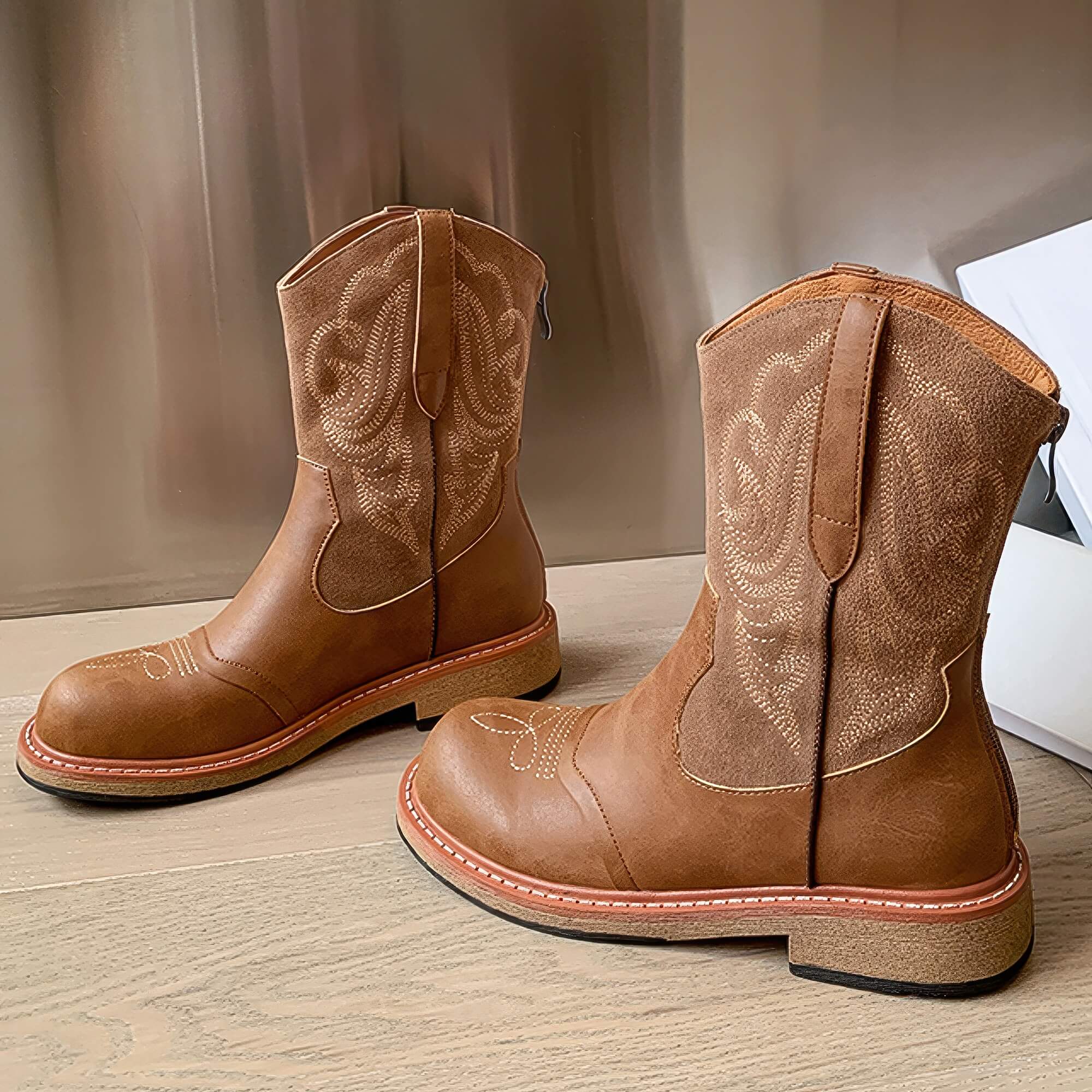 Trinity Retro Embroidered Western Cowgirl Boots