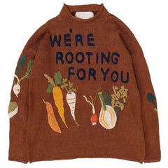 We're Rooting for You Retro Y2K Vegetables Sweater Unisex