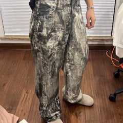 Y2K Acne Ink Splatter Wide Leg Jeans Unisex i795