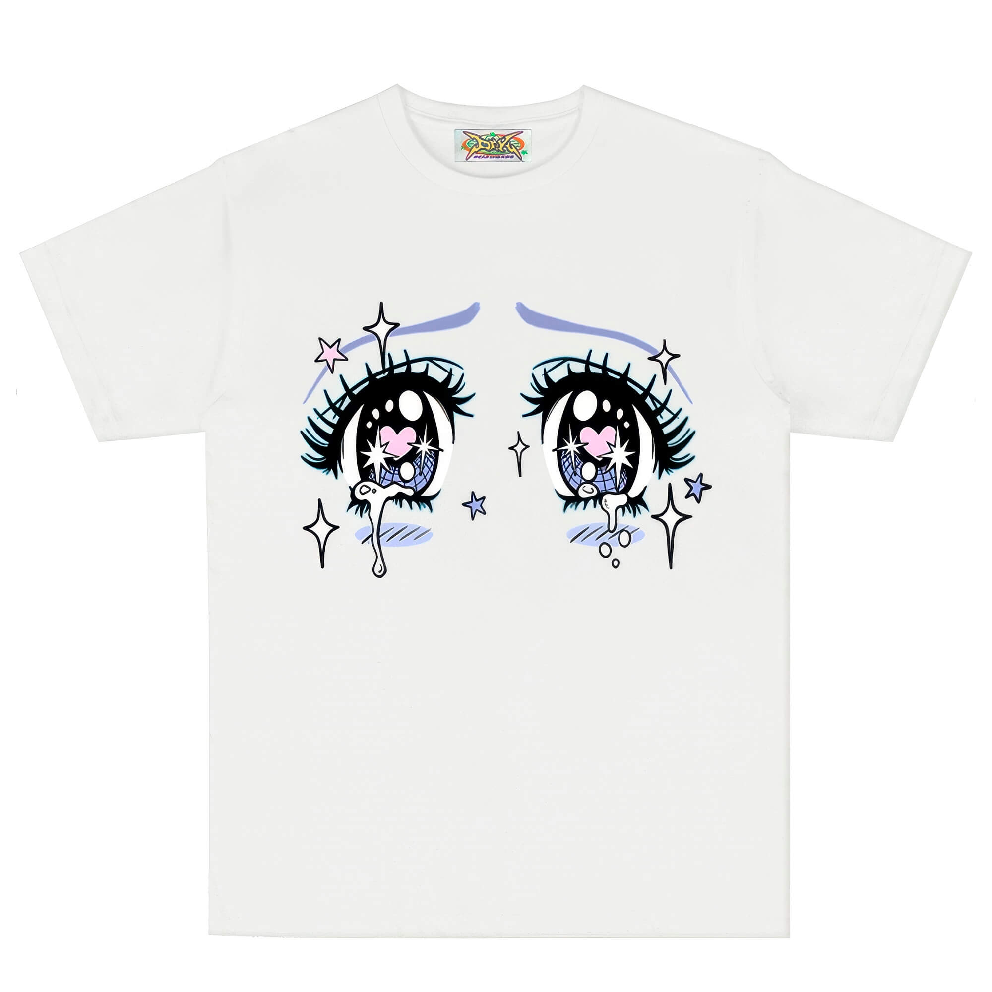 Y2K Animecore Crying Eyes Stars T-Shirt for Women