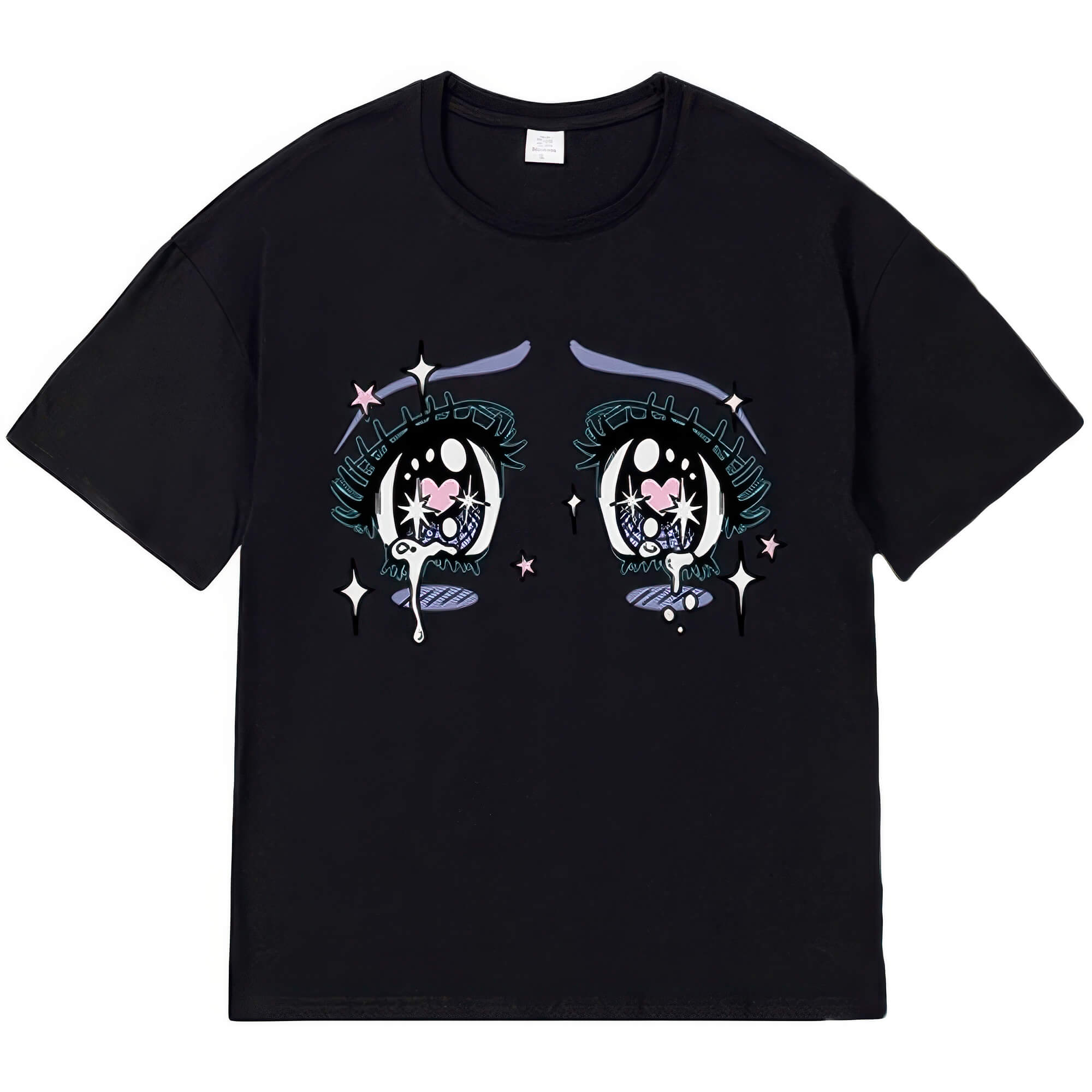 Y2K Animecore Crying Eyes Stars T-Shirt for Women