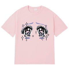 Y2K Animecore Crying Eyes Stars T-Shirt for Women