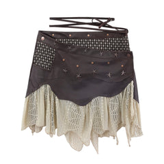 Y2K Fairy Grunge Spliced Mini Skirt for Women