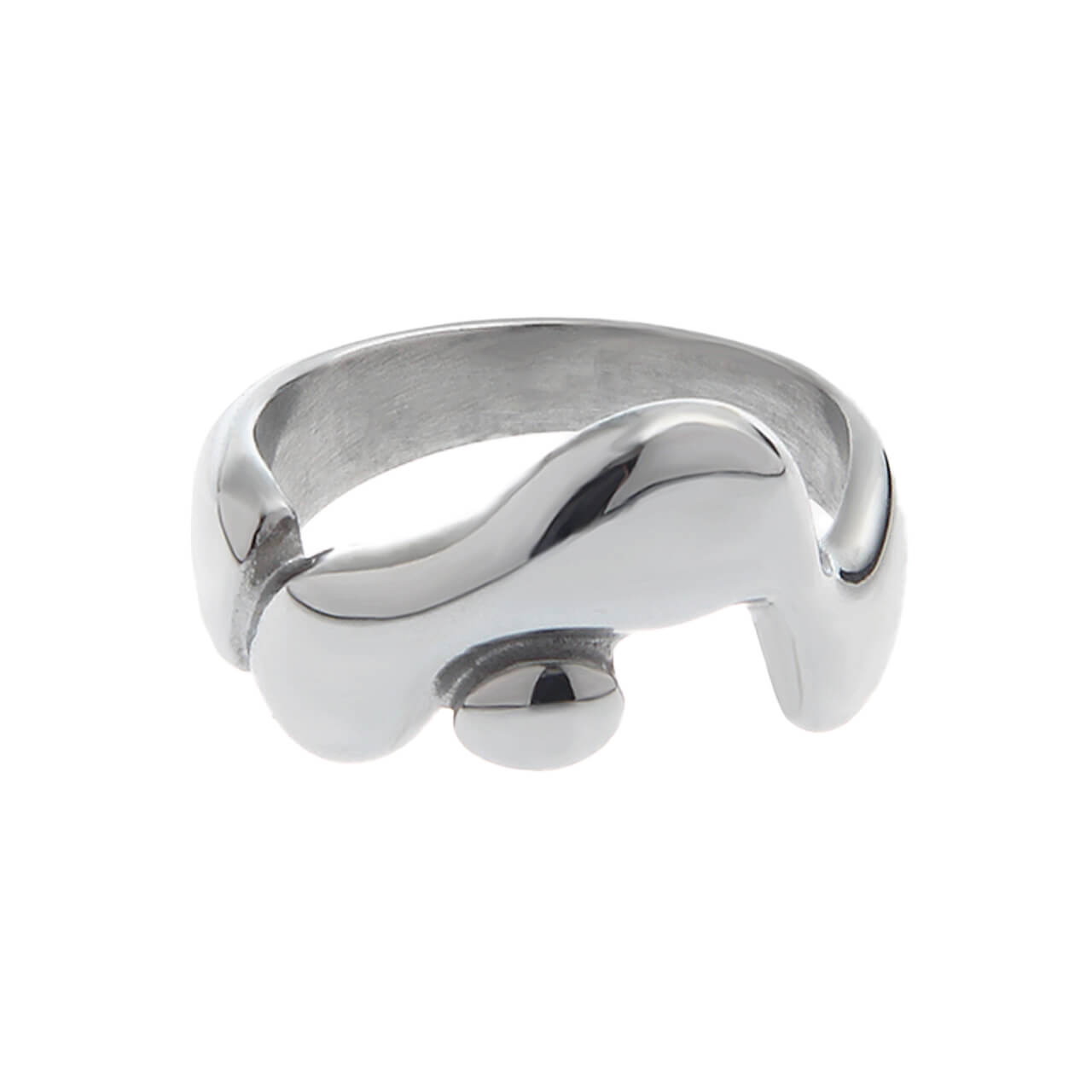 Abstract Liquid Metal Futuristic Y2K Finger Ring