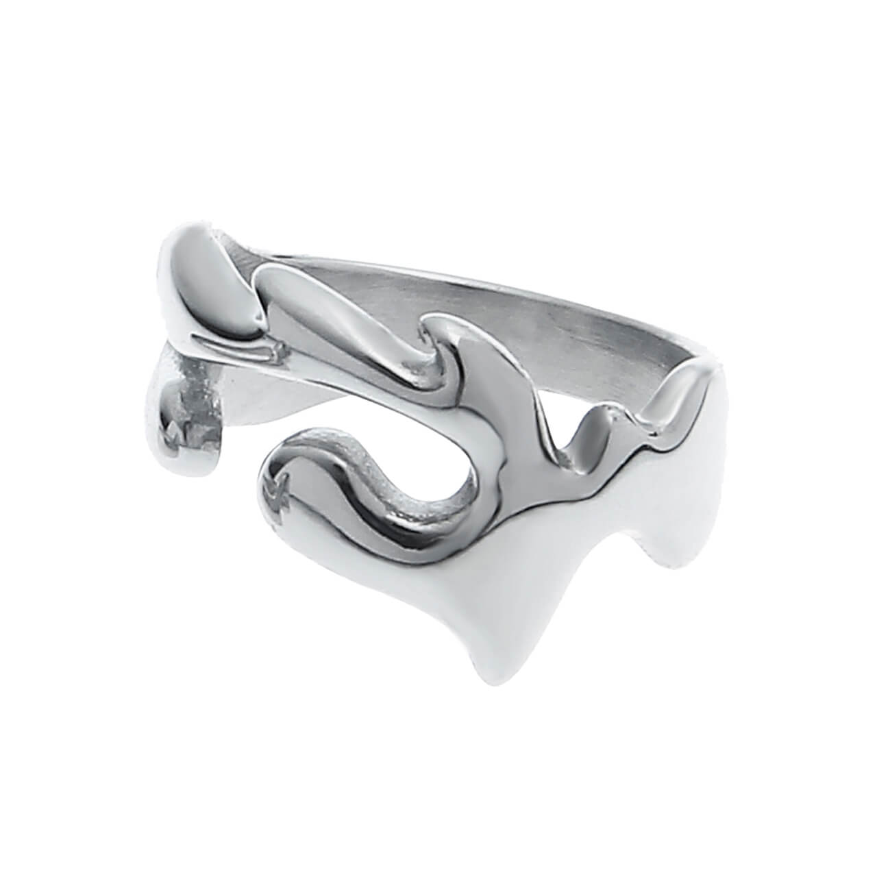 Abstract Liquid Metal Futuristic Y2K Finger Ring