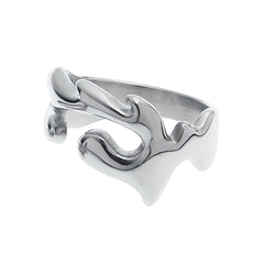 Abstract Liquid Metal Futuristic Y2K Finger Ring