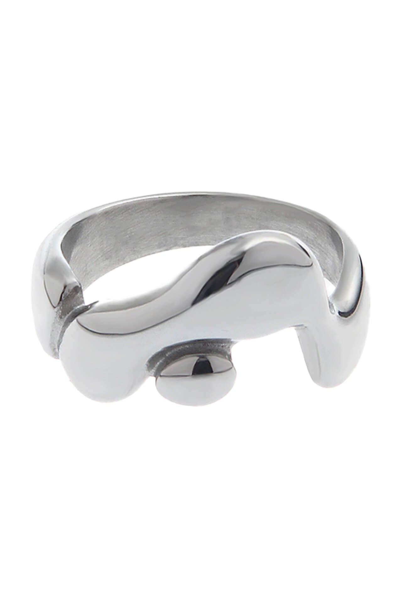 Abstract Liquid Metal Futuristic Y2K Finger Ring