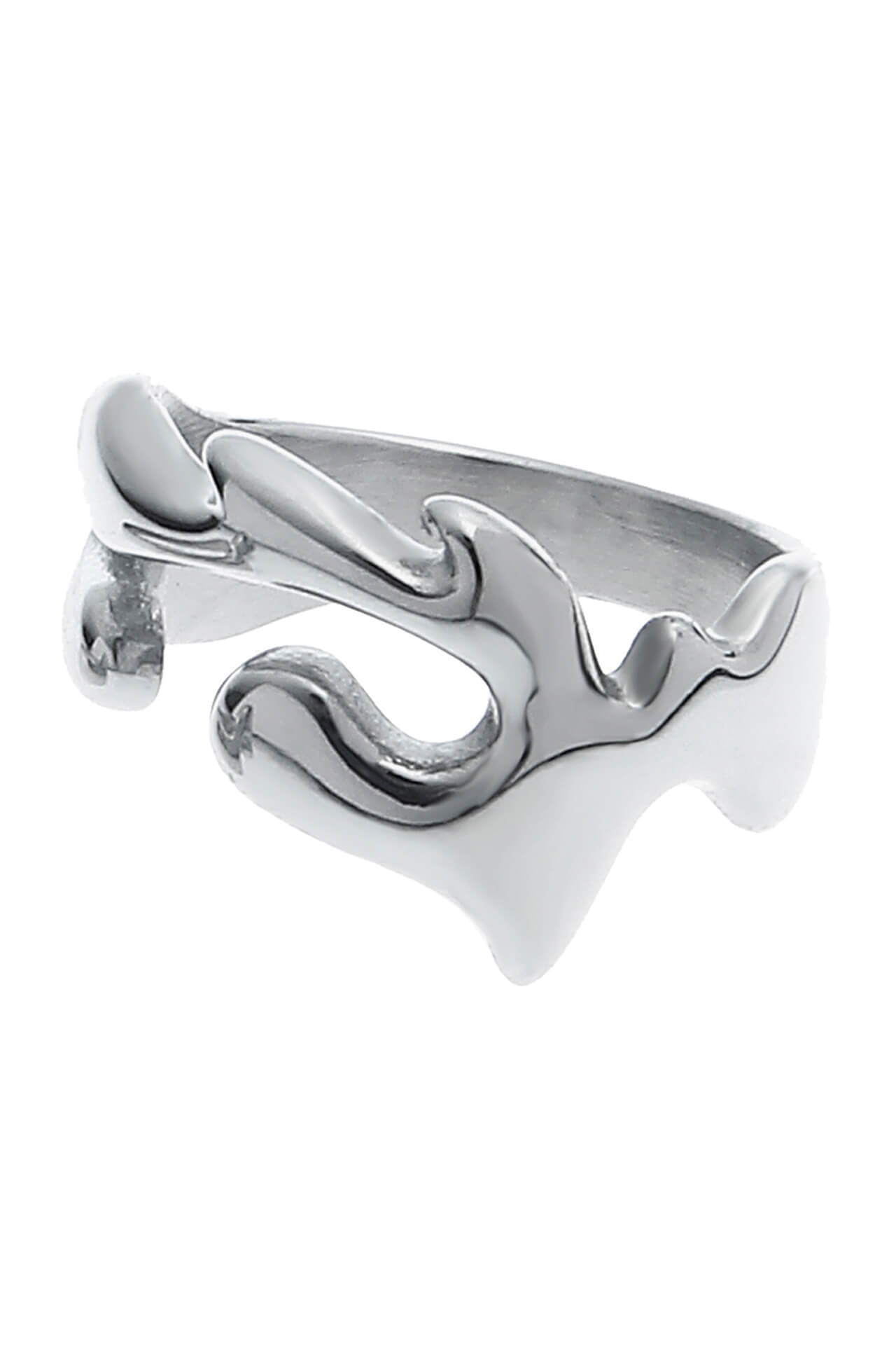 Abstract Liquid Metal Futuristic Y2K Finger Ring