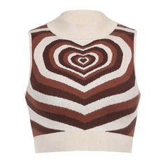 Avant Basic Y2K Layered Heart Women's Vest Crop Top