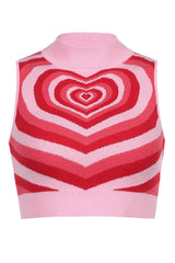 Avant Basic Y2K Layered Heart Women's Vest Crop Top