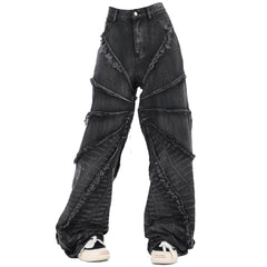 Black Spider Web Y2K Aesthetic Wide Leg Jeans Unisex