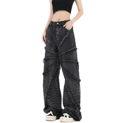 Black Spider Web Y2K Aesthetic Wide Leg Jeans Unisex