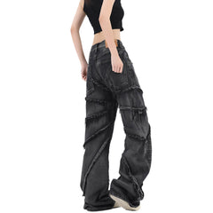 Black Spider Web Y2K Aesthetic Wide Leg Jeans Unisex