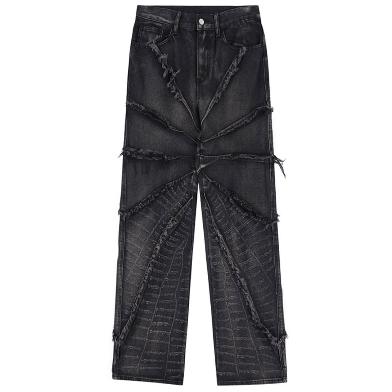Black Spider Web Y2K Aesthetic Wide Leg Jeans Unisex