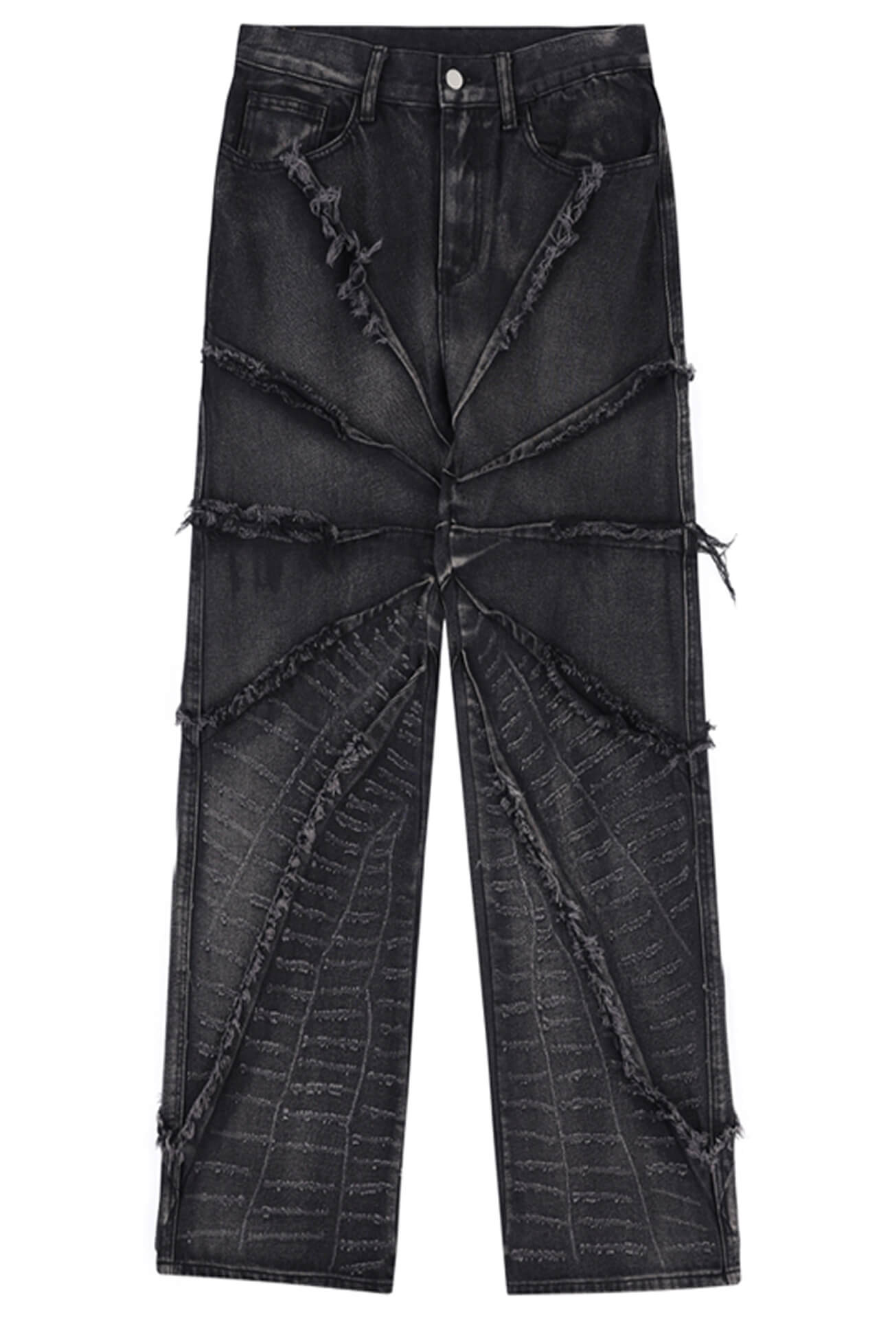Black Spider Web Y2K Aesthetic Wide Leg Jeans Unisex