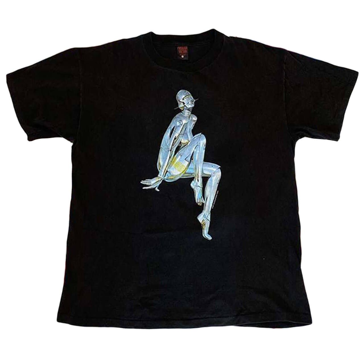 Cyber Y2K Sorayama Silver Metal Girl T-Shirt Unisex