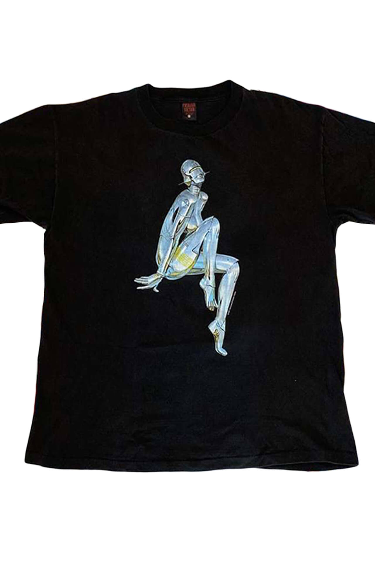Cyber Y2K Sorayama Silver Metal Girl T-Shirt Unisex