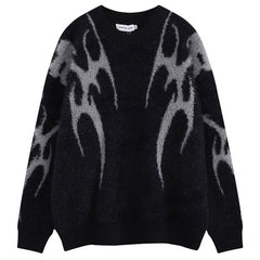 Dark Alternative Y2K Loose Fluffy Sweater for Women