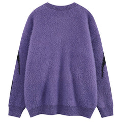 Dark Alternative Y2K Loose Fluffy Sweater for Women