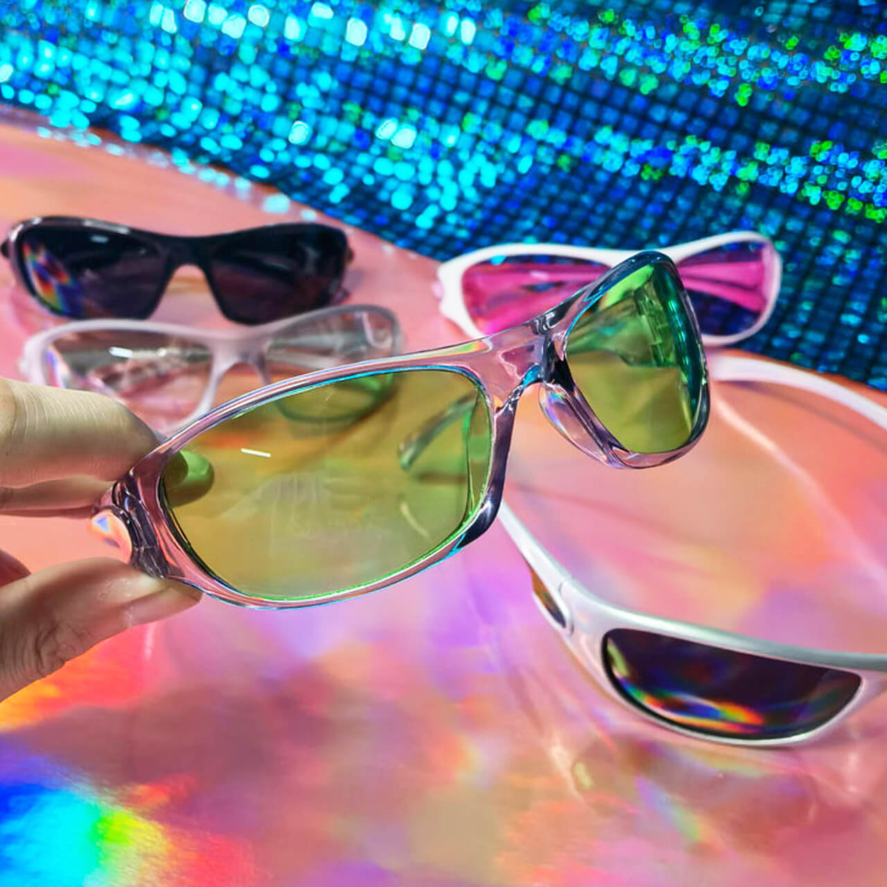 Futuristic Y2K Rave Aesthetic Sunglasses