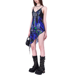 Glass Skeleton Digital Rave Y2K Aesthetic Dress