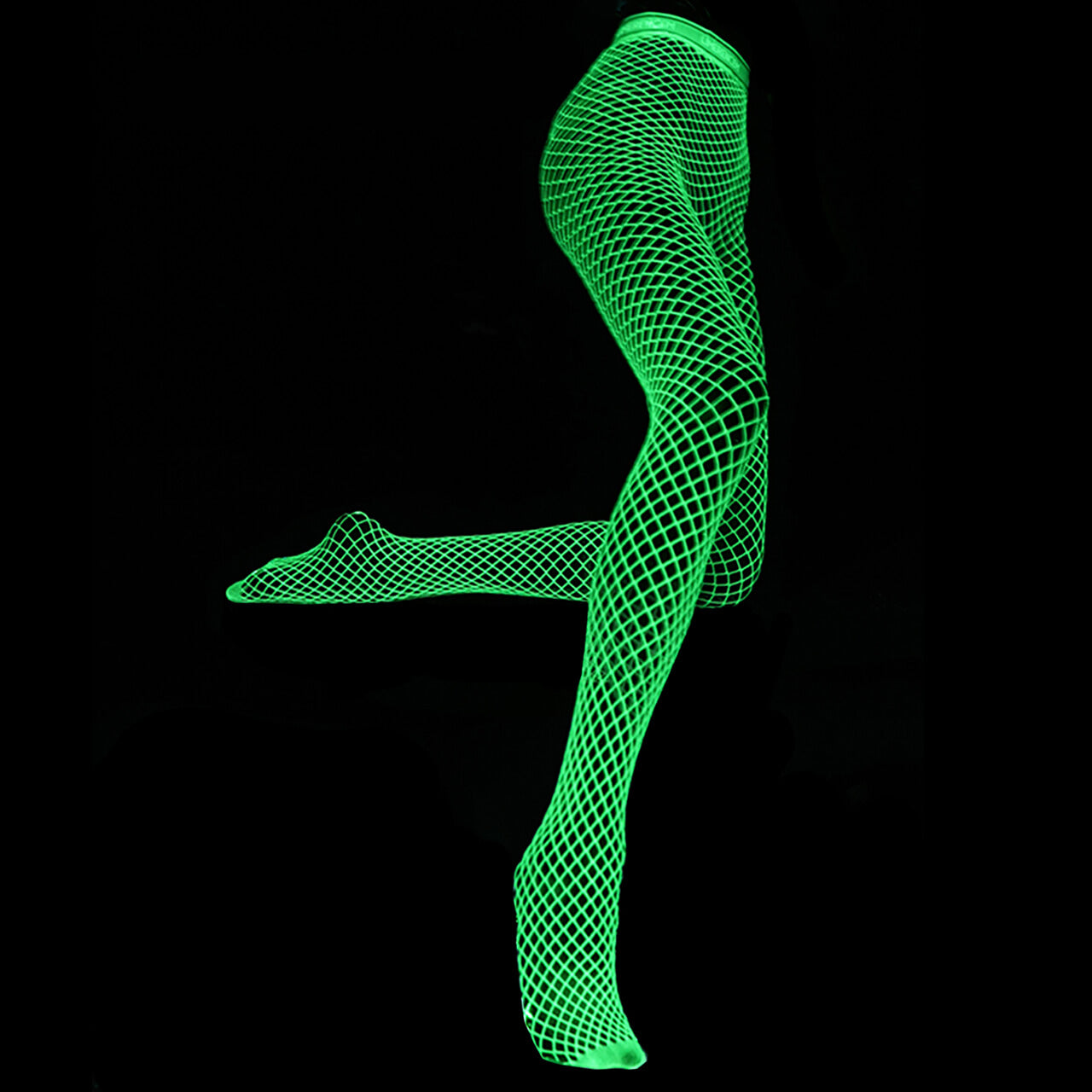 Glow in the Dark Fishnet Stockings Y2K Rave