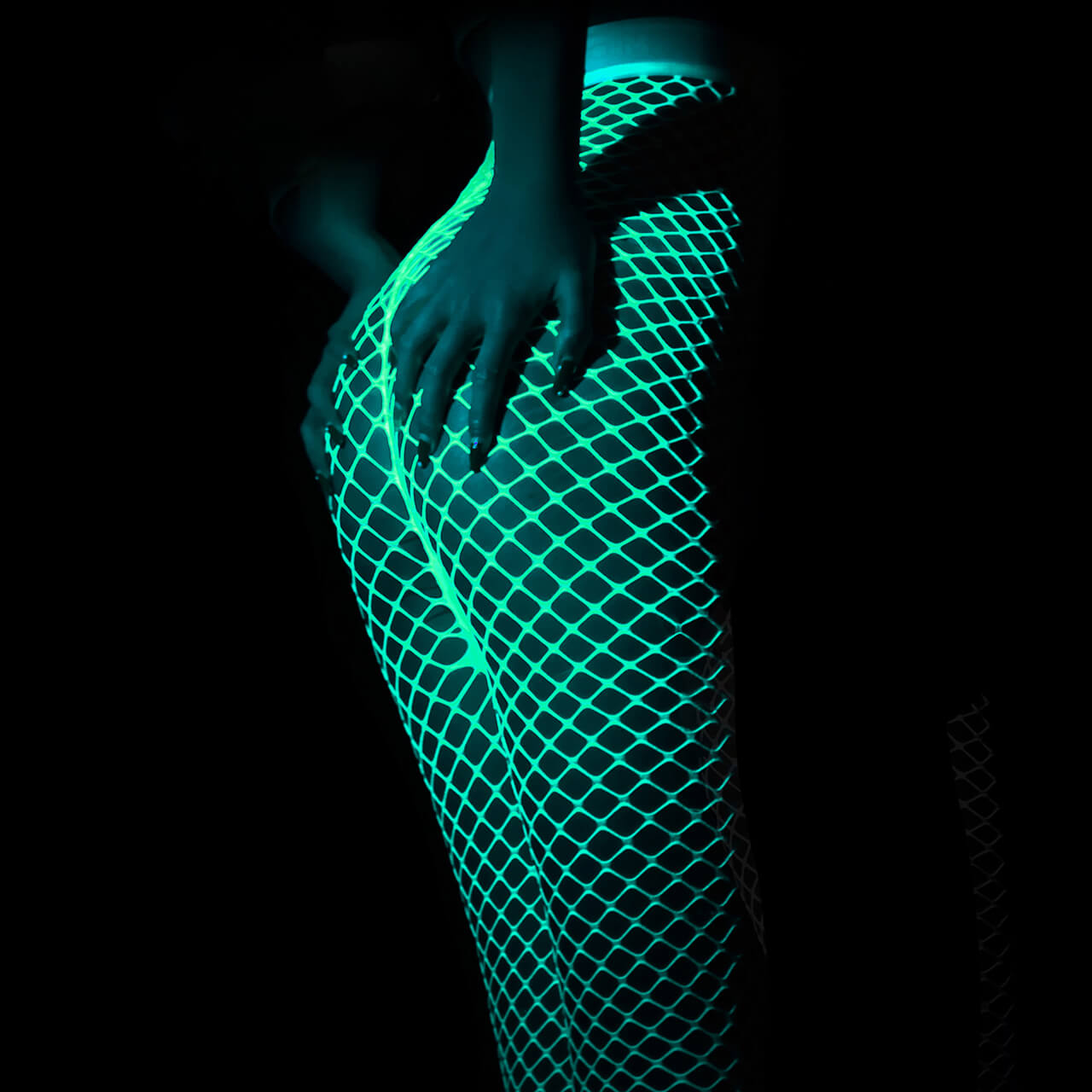 Glow in the Dark Fishnet Stockings Y2K Rave