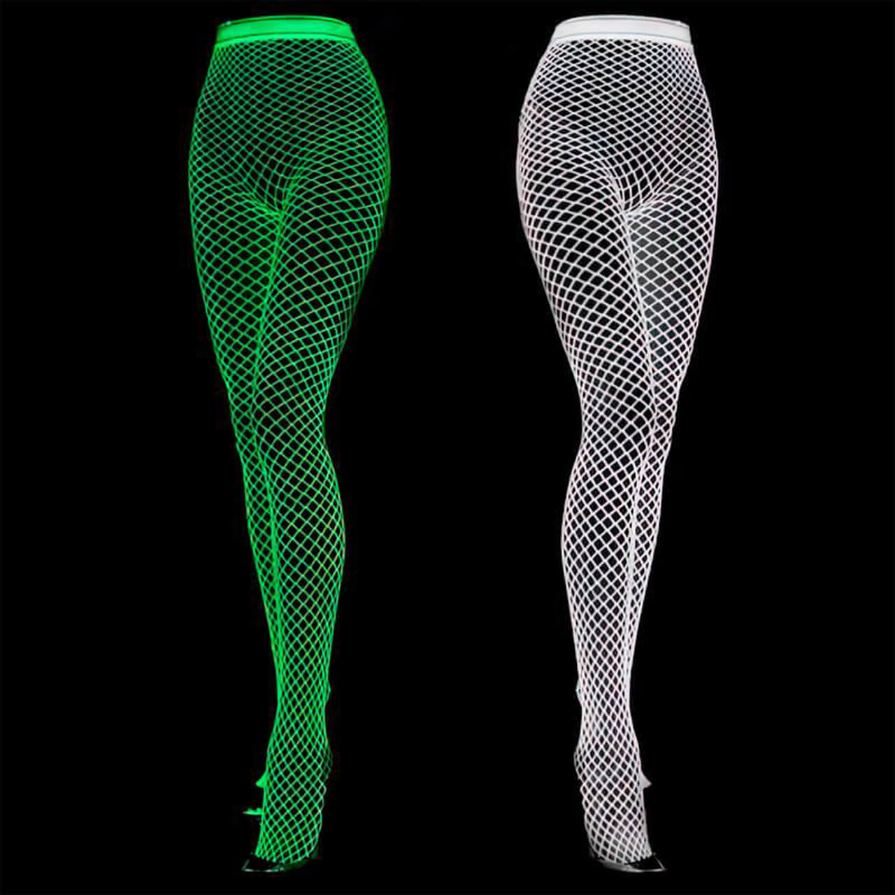 Glow in the Dark Fishnet Stockings Y2K Rave