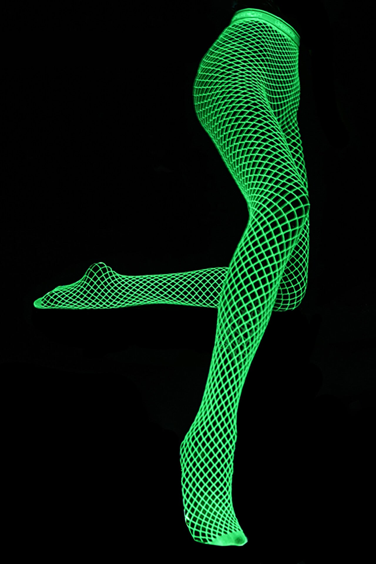 Glow in the Dark Fishnet Stockings Y2K Rave