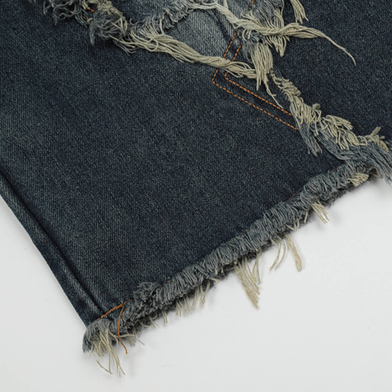 Hip Stars Fringe Denim Dark Blue Y2K Shorts Unisex