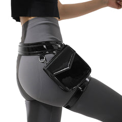 Holographic Silver Leg Strap Y2K Thigh Bag