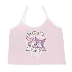 Kawaii Y2K Kuromi and My Melody Sanrio Camisole Top