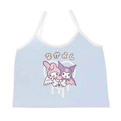 Kawaii Y2K Kuromi and My Melody Sanrio Camisole Top