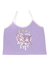 Kawaii Y2K Kuromi and My Melody Sanrio Camisole Top