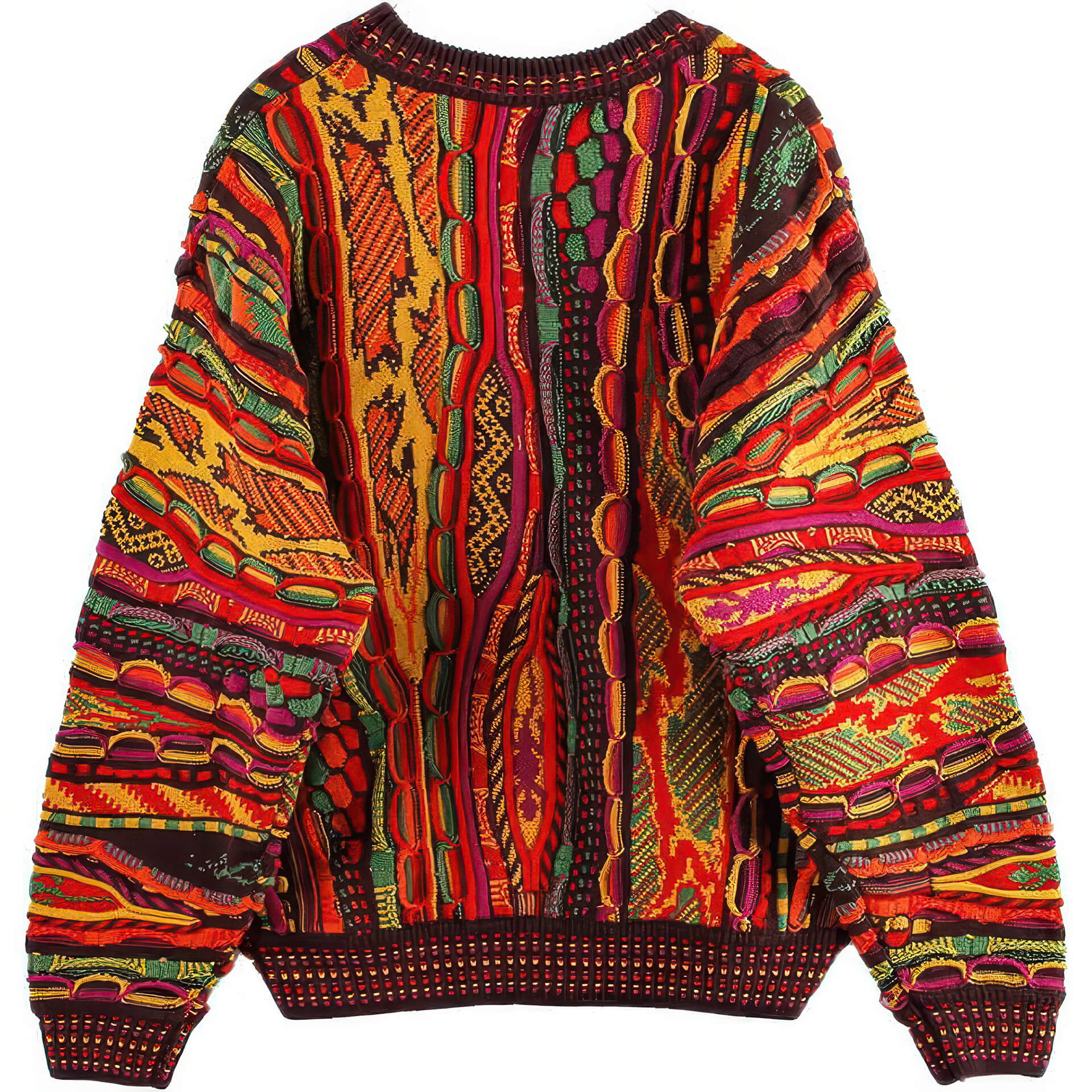 Lava Red Coogi Sweater Retro Aesthetic Gift