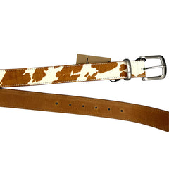 Light Brown Cow Hide Pattern Animal Print Y2K Waist Belt