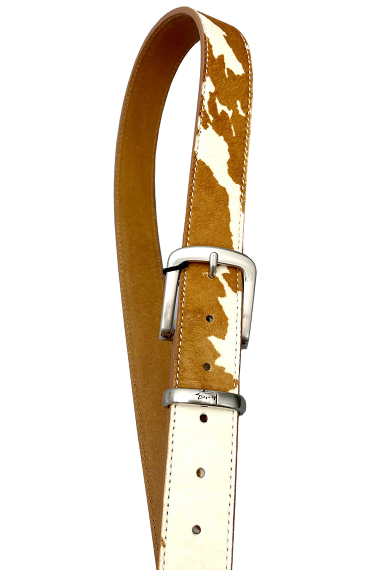 Light Brown Cow Hide Pattern Animal Print Y2K Waist Belt