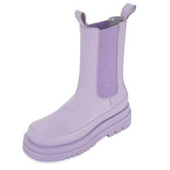 Light Pastel Purple Chelsea Boots Thick Sole