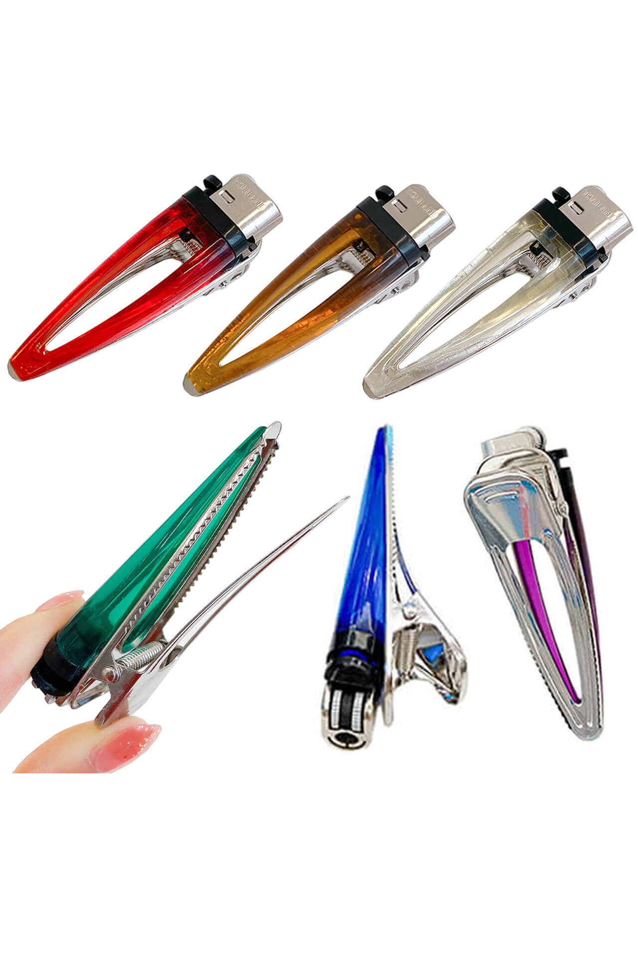 Lighter Hair Clip Y2K Aesthetic Lit Clip Hair Accessory