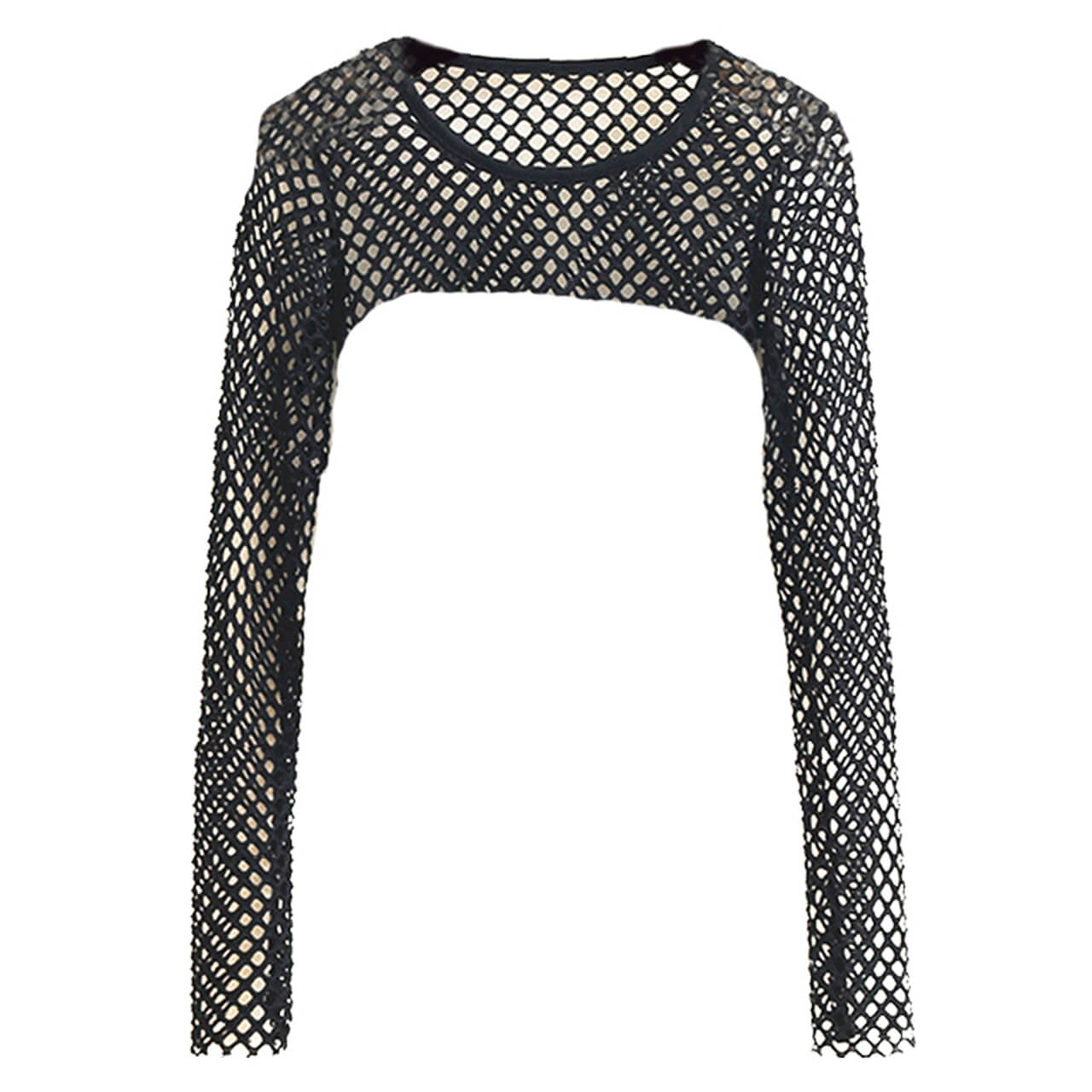 Long Sleeve Fishnet Y2K Mesh Women's Extreme Crop Top