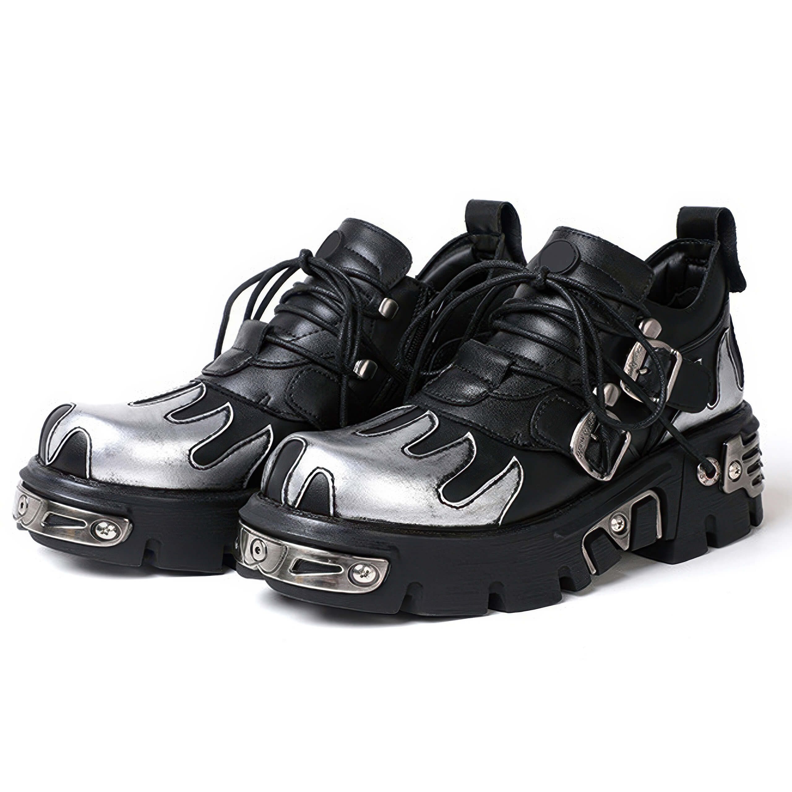 New Rock Platform Boots Metallic M-992-S2 Unisex - Silver