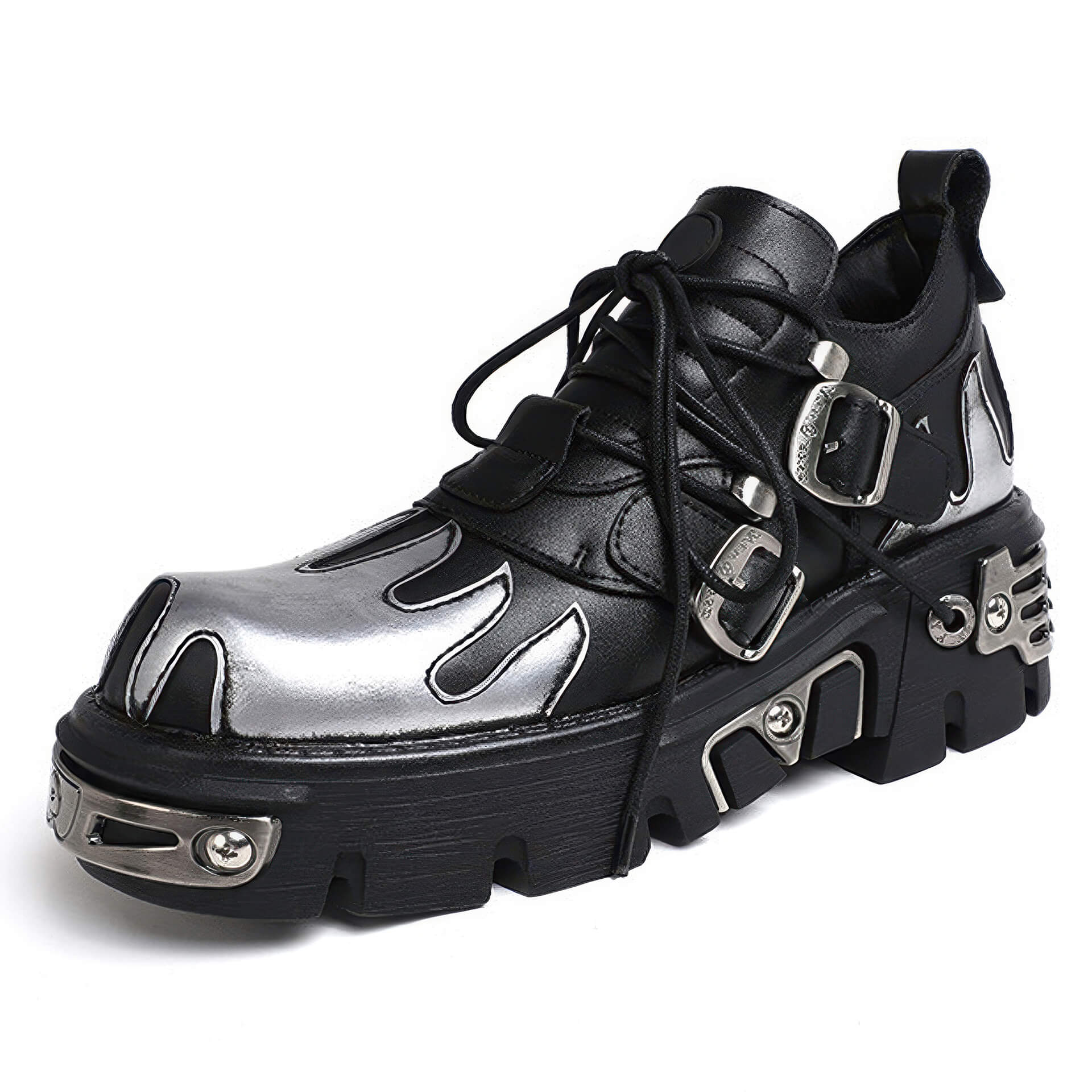 New Rock Platform Boots Metallic M-992-S2 Unisex - Silver