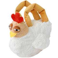 Silly Squint Eyes Chicken Plush Toy Handbag