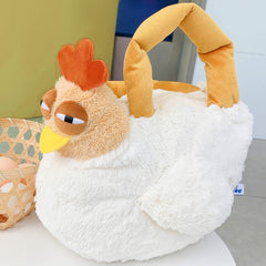 Silly Squint Eyes Chicken Plush Toy Handbag