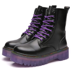 Thick Purple Sole High Ankle Unisex Alternative Boots