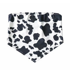 Y2K Aesthetic Cow Print Tube Top