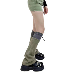 Y2K Fairy Grunge Dark Green Leg Warmers