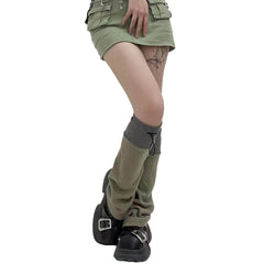 Y2K Fairy Grunge Dark Green Leg Warmers