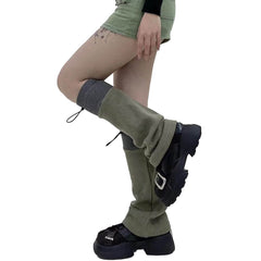 Y2K Fairy Grunge Dark Green Leg Warmers